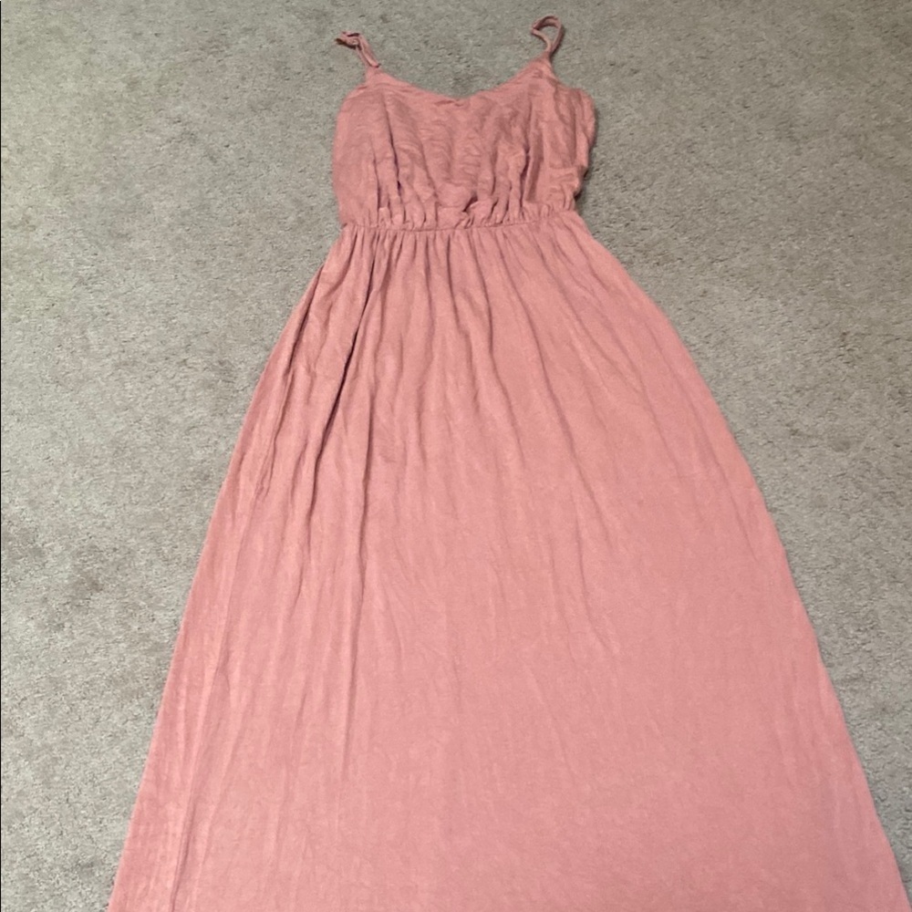 Salmon Pink Sleeveless Maxi Dress for Wedding Guests